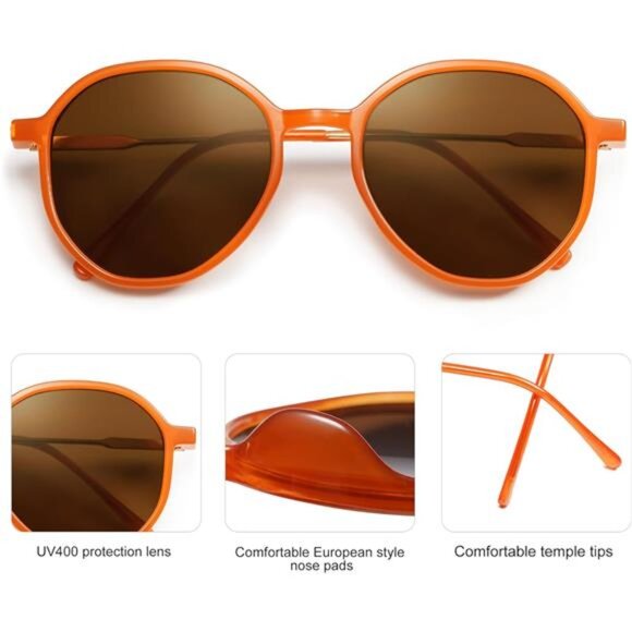 Women\'s Hexagon Round Sunglasses Trendy Inspired Designer Style Big Shades